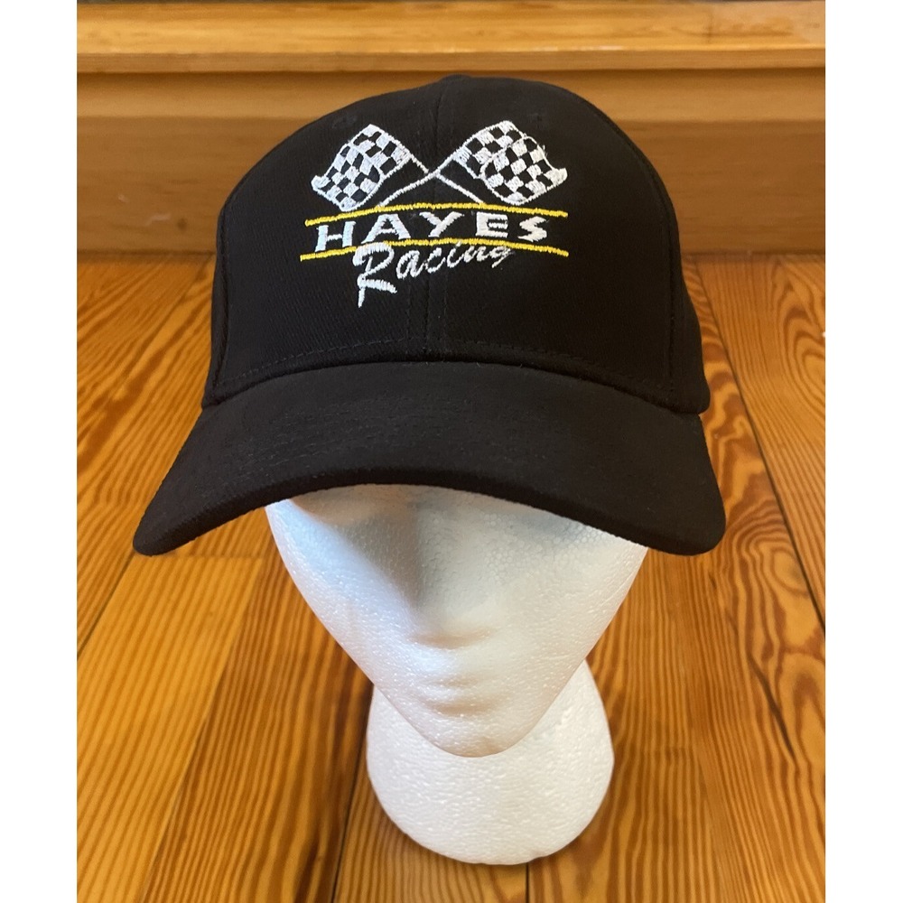 Otto Adjustable Cap Hat Black Hayes Racing Checkered Flags